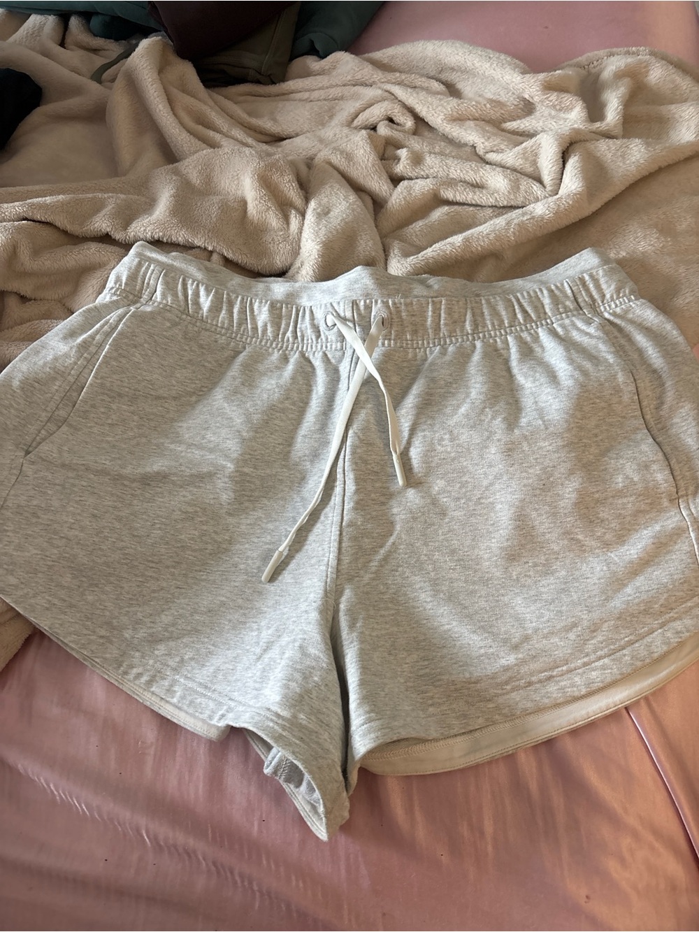 Light Gray Women's Drawstring Lounge Shorts lululemon size 12